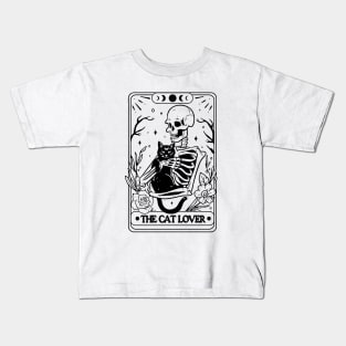 The cat lover tarot, Shirt, Skeleton Tarot Card Shirt, Tarot flower skull shirt, Flower Skull Shirt, Tarot Card Lover Shirt, Skeleton Kids T-Shirt